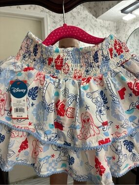 Disney White Skirt with Red, Blue & Teal Character Print